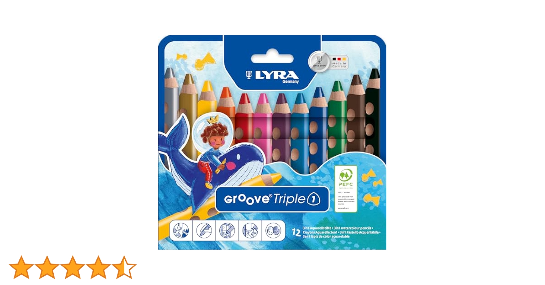 Amazon.co.jp: リラ LYRA 文具 色鉛筆 三角グリップ クレヨン